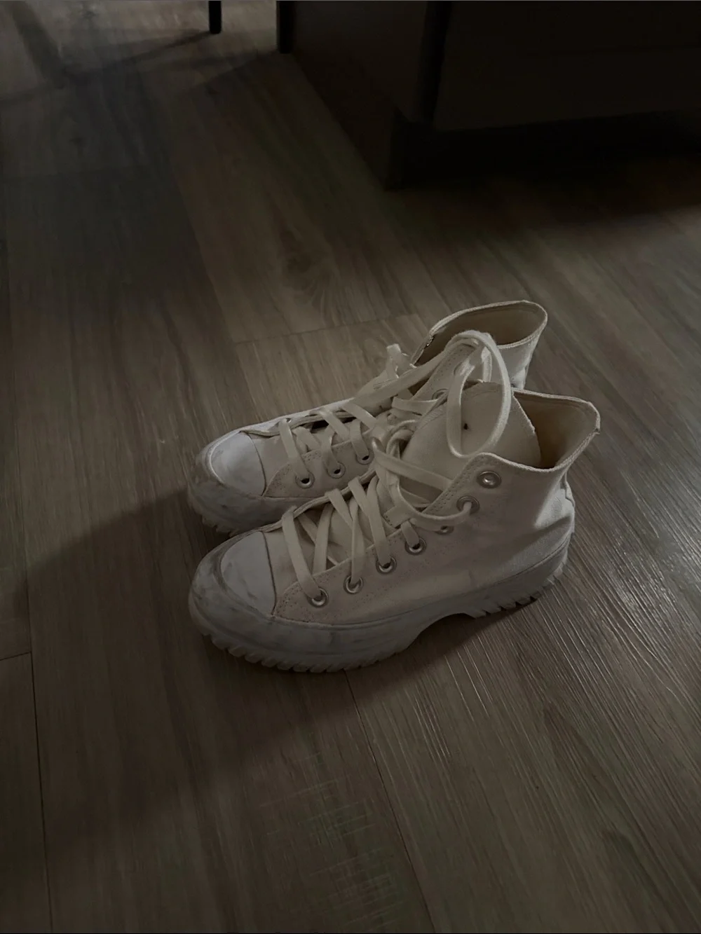 Converse Off-White Canvas High-Top Sneakers - Picture 2 of 6